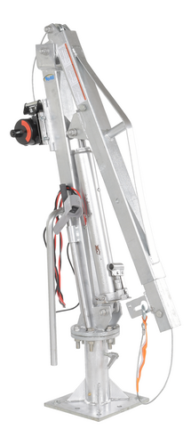 Galvanized Steel DC Powered Winch Truck Jib Crane 500 Lb. Extended Capacity Gray